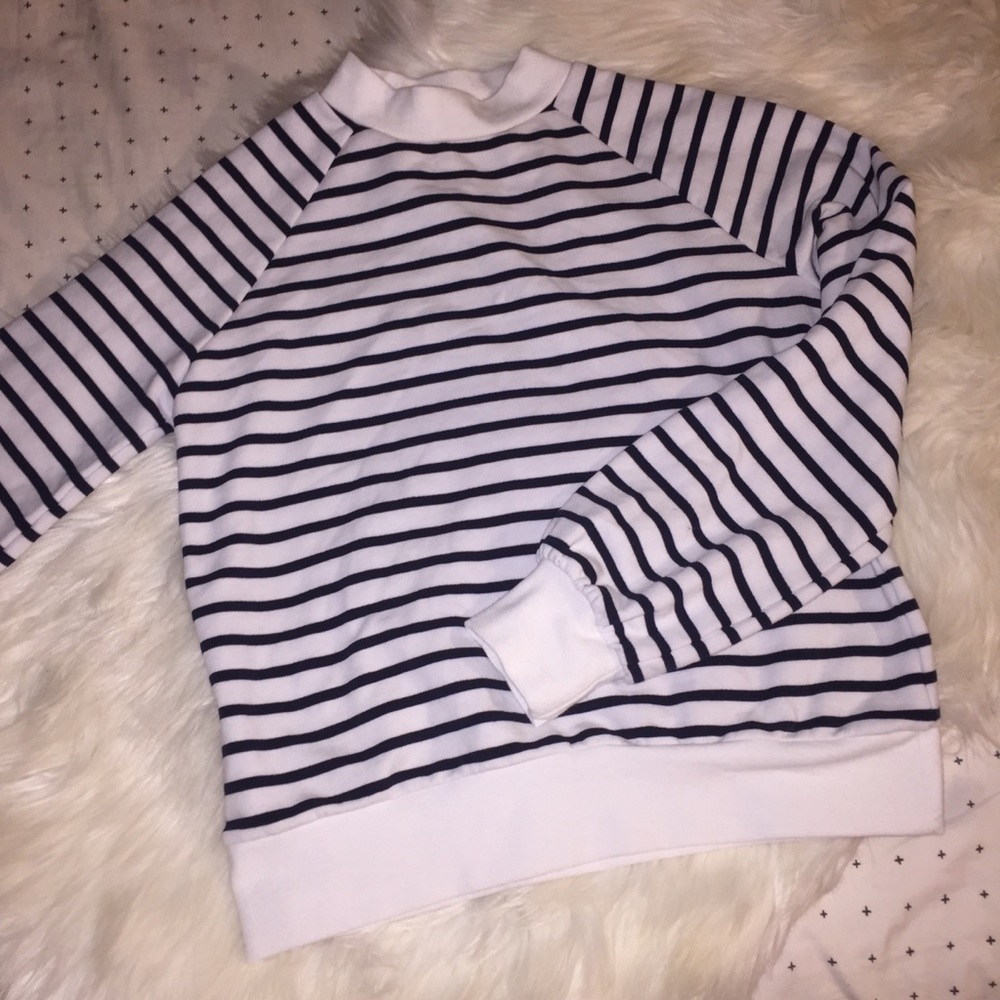 Striped Mock Neck Sweater